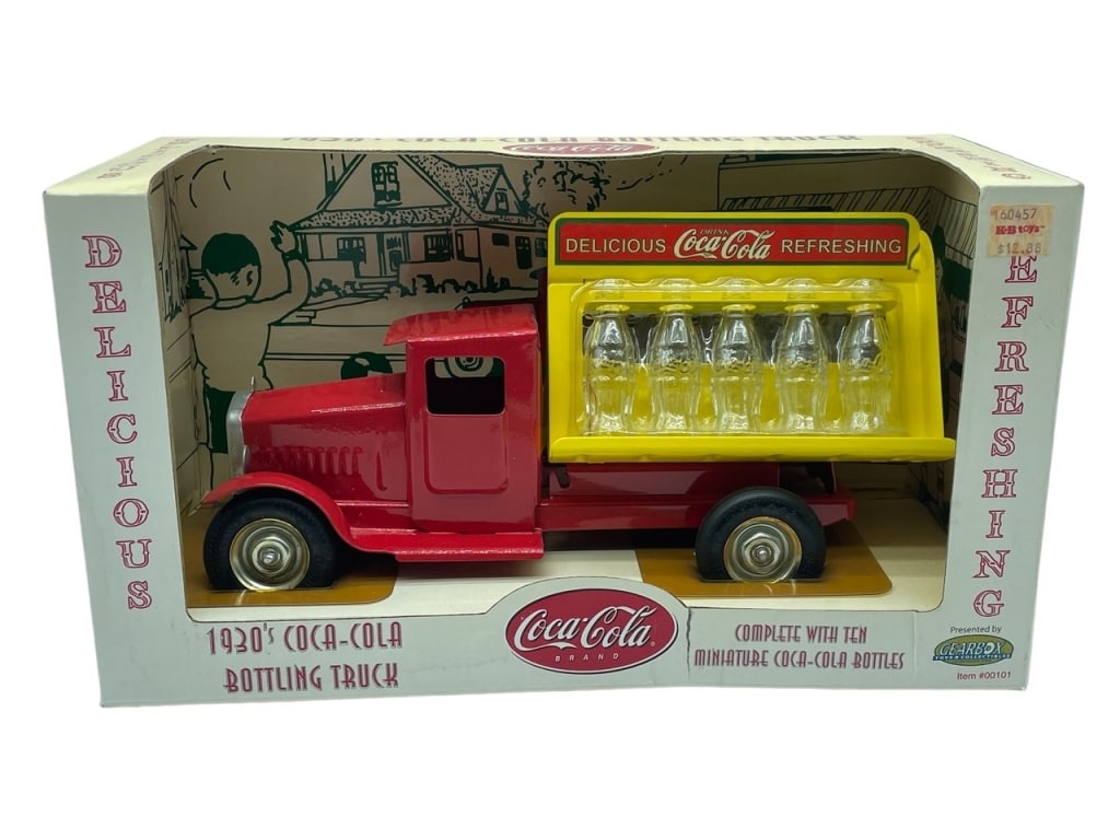 1930'S COCA COLA BOTTLING TRUCK TOY IN BOX: NEW! 1930'S COCA COLA BOTTLING TRUCK COLLECTIBLE TOY | COKE BRAND COLLECTIBLES-NEW IN BOX --DP91423_B1