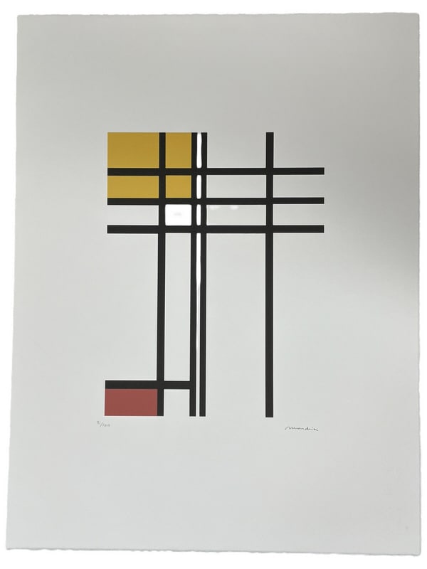 PIET MONDRIAN PLATE SIGNED LITHOGRAPH PRINT 26" (1 of 6)