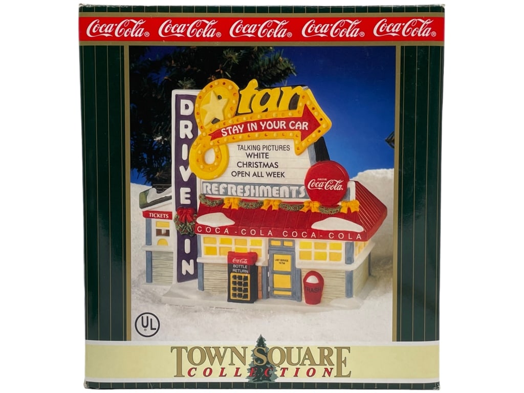 NEW! COCA-COLA TOWN SQUARE STAR DRIVE-IN DECOR: -NEW! COCA-COLA TOWN SQUARE STAR DRIVE-IN DECORATIVE VILLAGE PIECE-NEW IN BOX-B1