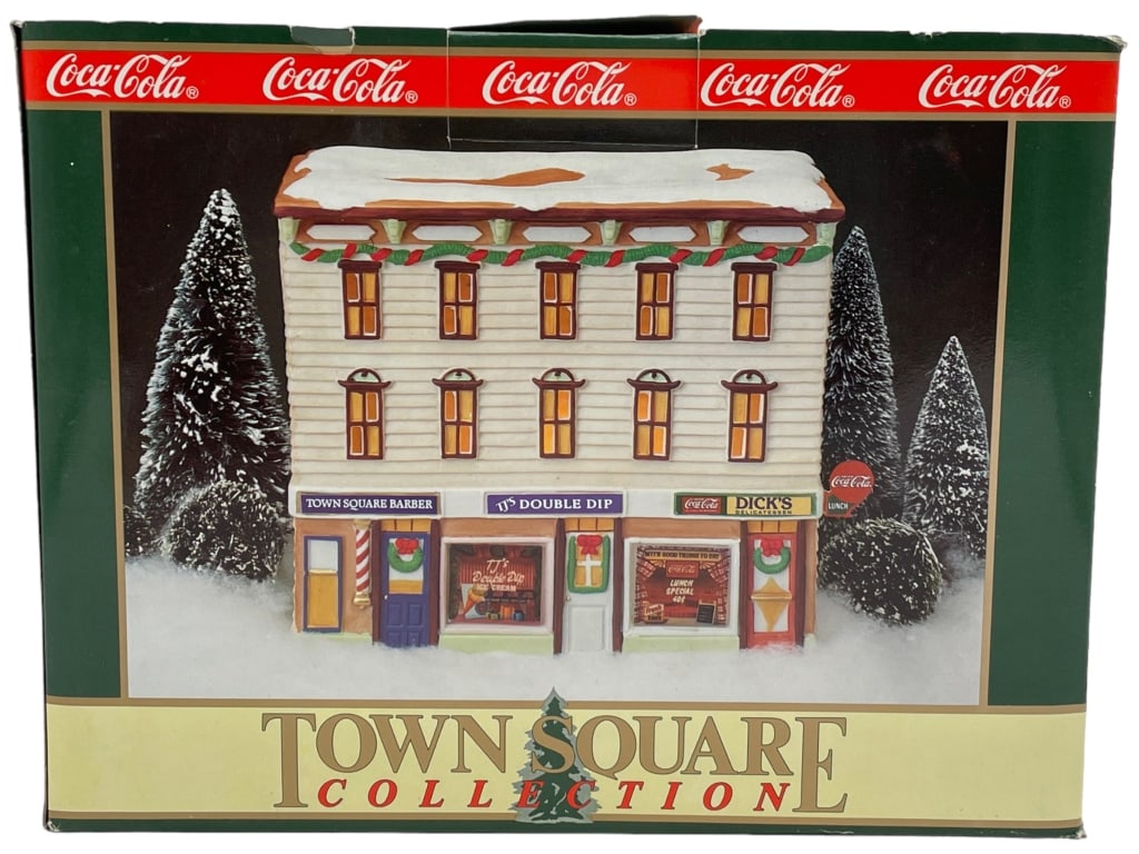 NEW! COCA-COLA TOWN SQUARE DICK'S RESTAURANT: -NEW! COCA-COLA TOWN SQUARE DICK'S RESTAURANT DECORATIVE VILLAGE PIECE -NEW IN BOX-B1