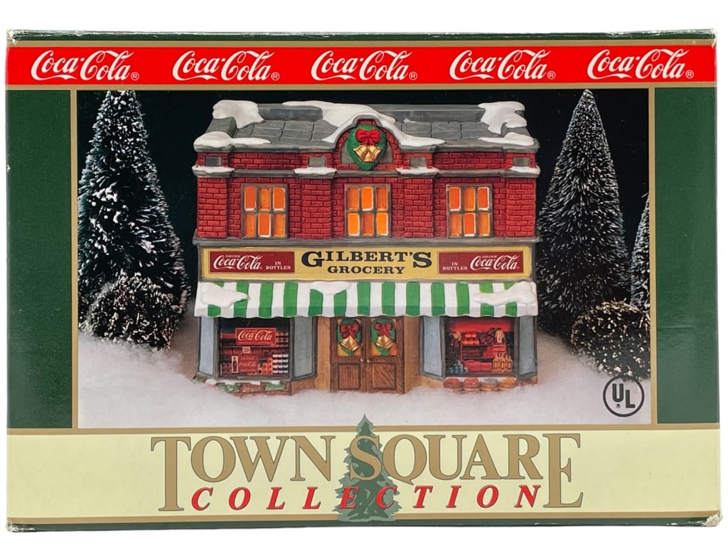 NEW! COCA-COLA TOWN SQUARE GILBERT'S GROCERY: -NEW! COCA-COLA TOWN SQUARE GILBERT'S GROCERY DECORATIVE VILLAGE PIECE-NEW IN BOX-B1