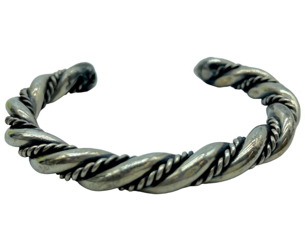 HEAVY STERLING SILVER  BRACELET 17.2 G (1 of 7)