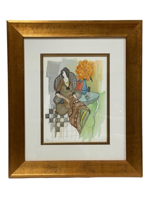 ITZCHAK TARKAY REMINISCING SERIGRAPH PRINT 24.5" (1 of 6)