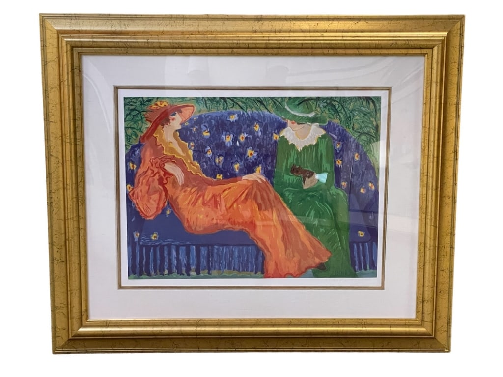 BARBARA WOOD THE ORANGE DRESS SERIGRAPH PRINT (1 of 4)