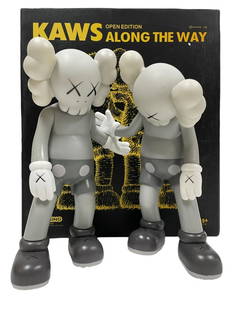 KAWS ALONG THE WAY OPEN EDITION FIGURINES W BOX: KAWS ALONG THE WAY OPEN EDITION FIGURINES W BOX-MEDICOM TOY-GREY COLOR-NEW UNUSED CONDITION WITH ORIGINAL PLASTIC -SIZE: Approx. 10" X 4" X 3"-DP62723 Please be advised that by placing a bid, you are