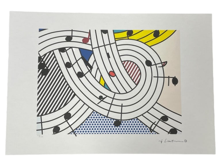 ROY LICHTENSTEIN MUSICAL NOTES LITHO PRINT 20" (1 of 6)