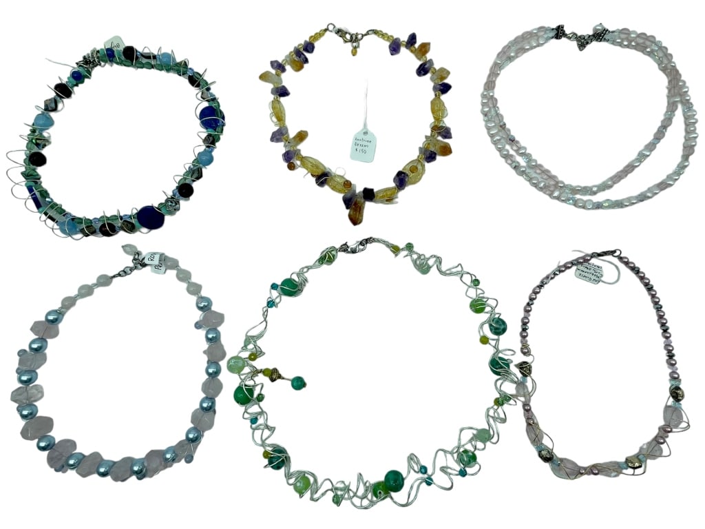 (6) SEMI-PRECIOUS STONE NECKLACE RETAIL $600 (1 of 2)