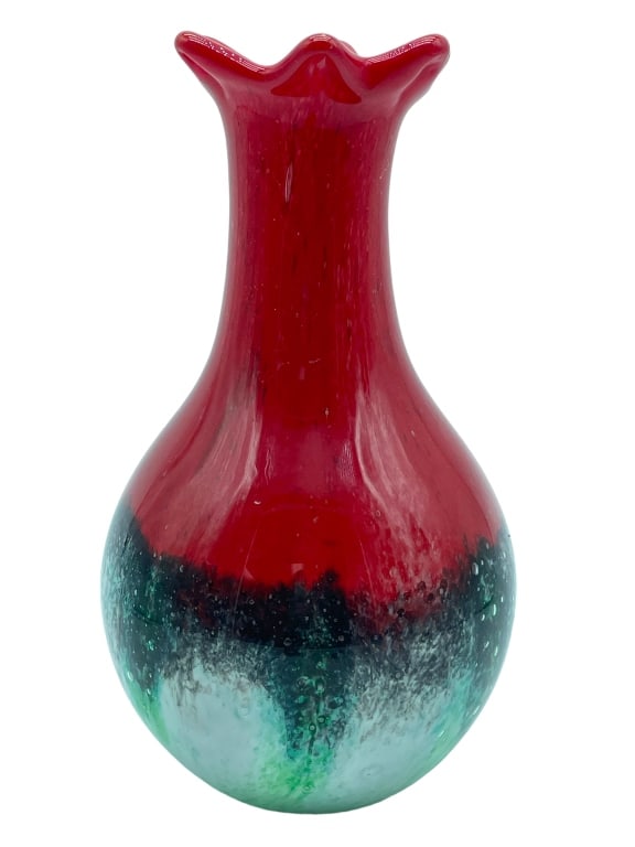 MID MOD MURANO STYLE ART GLASS VASE 12" (1 of 7)