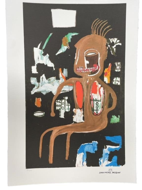 JEAN MICHEL BASQUIAT LITHOGRAPH PRINT 27.5" (1 of 6)