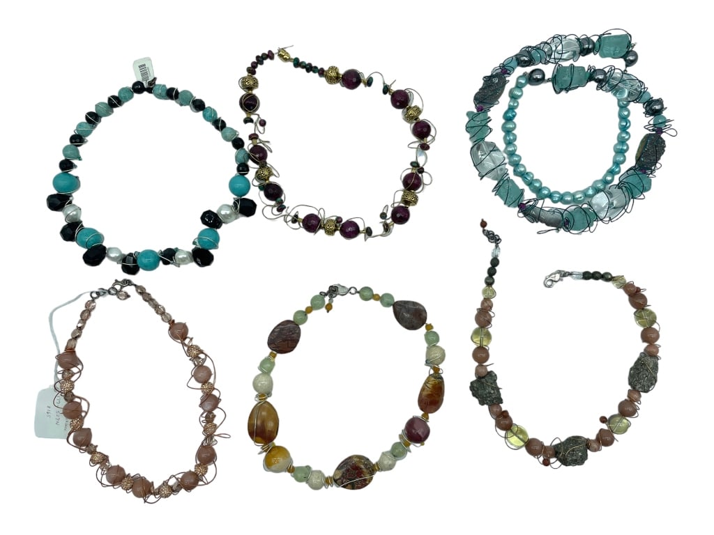 (6) SEMI-PRECIOUS STONE NECKLACE RETAIL $600 (1 of 2)
