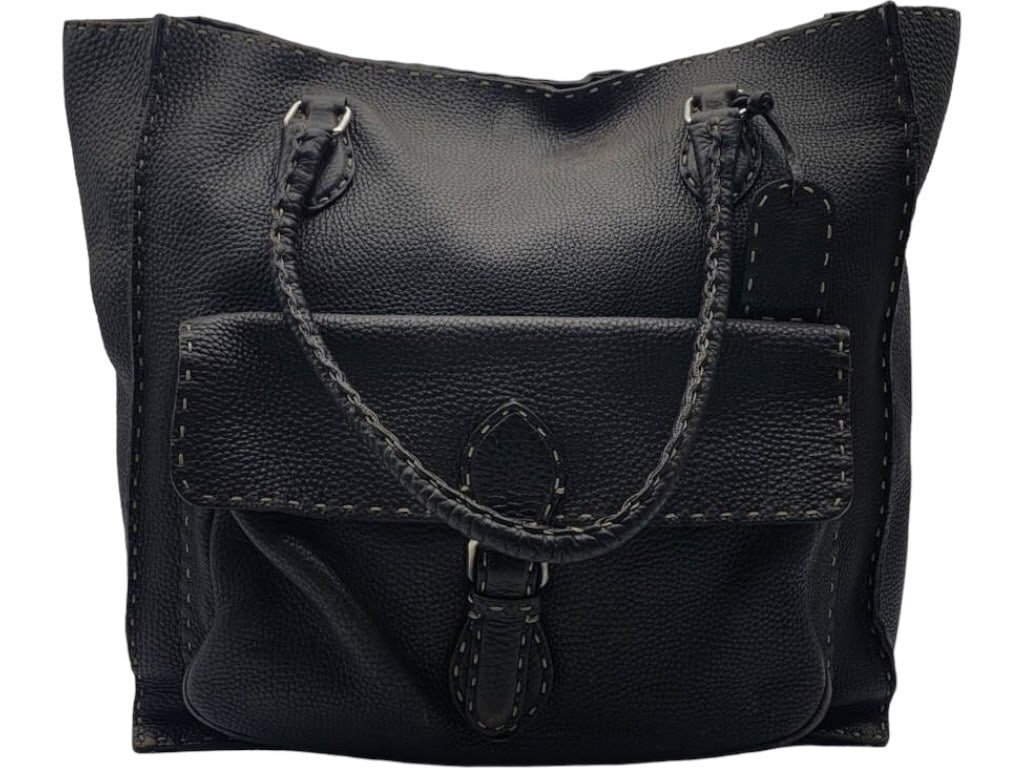 FENDI LARGE TOTE- BROWN CALF LEATHER -SELLERIA LE0 (1 of 3)