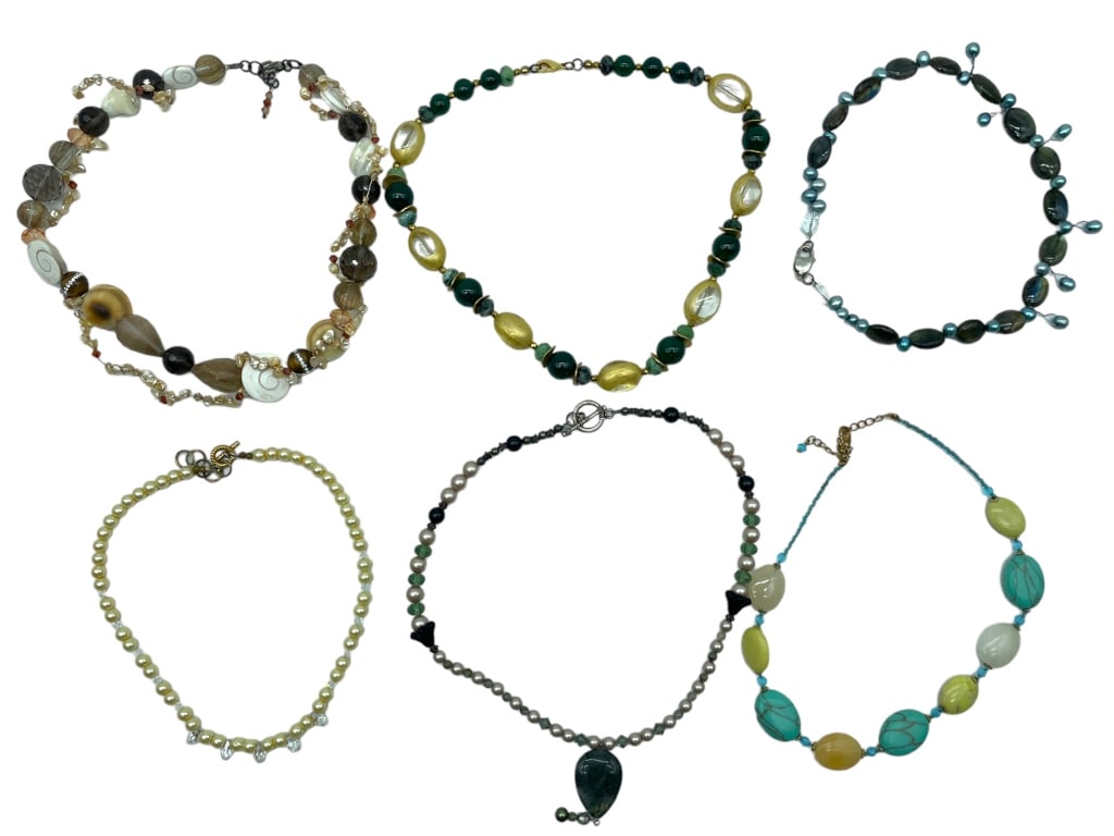 (6) SEMI-PRECIOUS STONE NECKLACE RETAIL $600 (1 of 2)