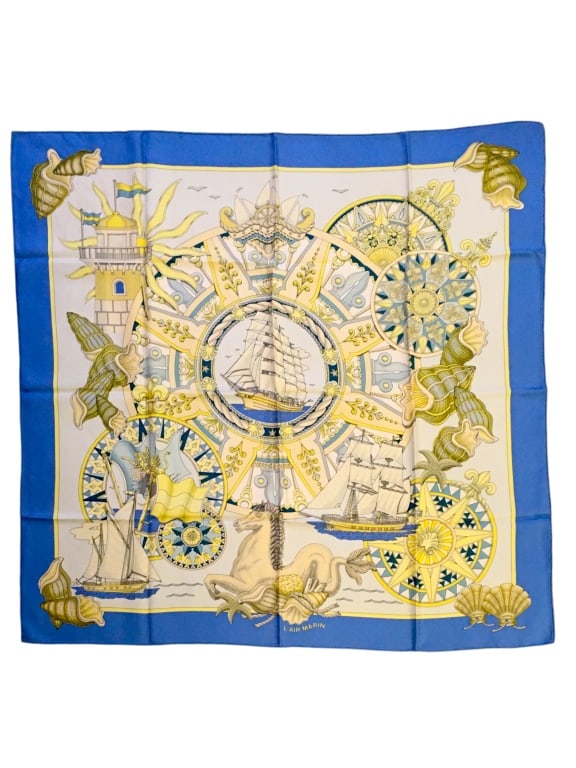 HERMES SILK SCARF- L'AIR MARIN (1 of 3)