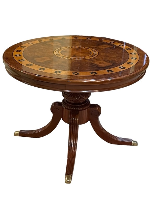 MAITLAND SMITH STYLE ROUND WOOD DINING TABLE 41" (1 of 7)