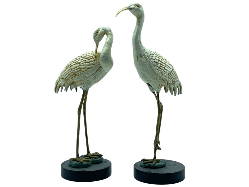 ANDREA SADEK BRONZE SCULPTURE TWO CRANES 16" (1 of 4)