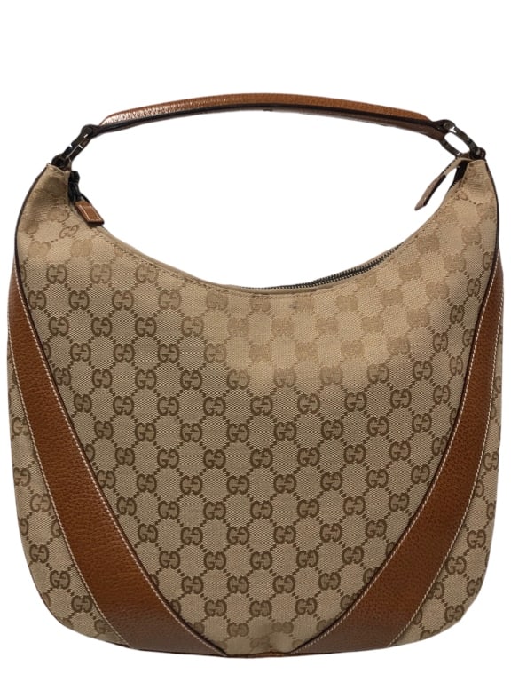 GUCCI MONOGRAMMED TALL HOBO SHOULDER BAG (1 of 6)