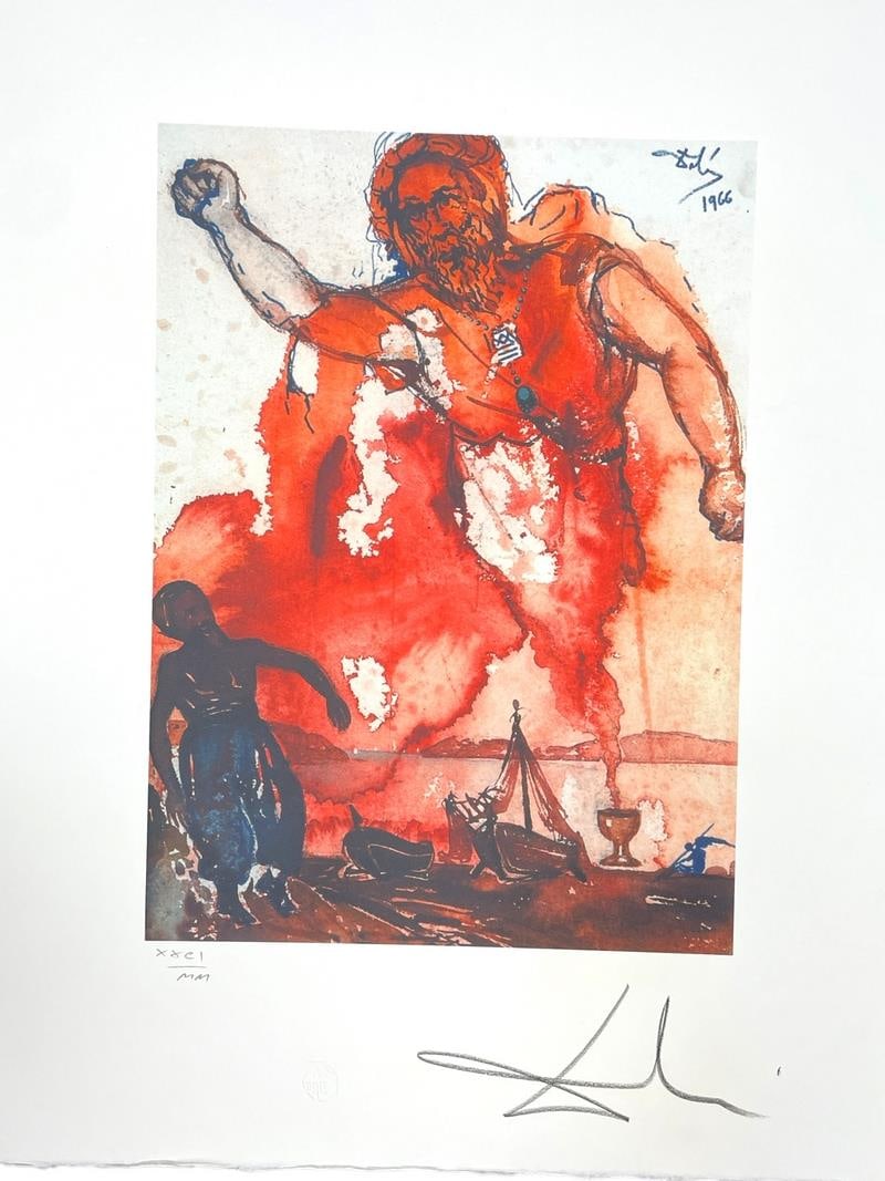SALVADOR DALI SIGNED LITHOGRAPH PRINT 26" (1 of 8)