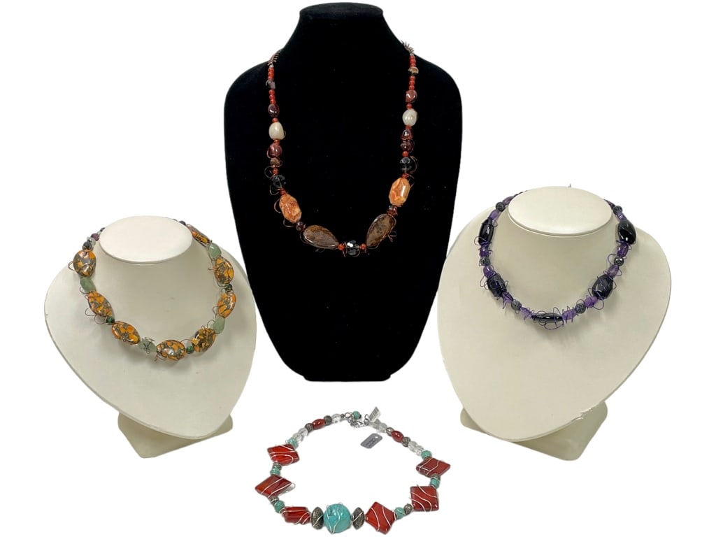 HAND CRAFTED SEMI-PRECIOUS STONE NECKLACES (4) (1 of 2)