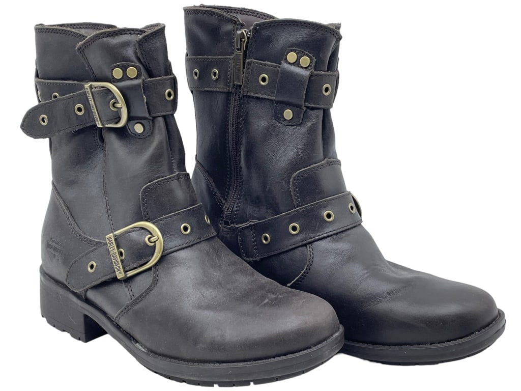 HARLEY-DAVIDSON WOMEN'S GRACE LEATHER BOOTS SZ 8.5 (1 of 5)