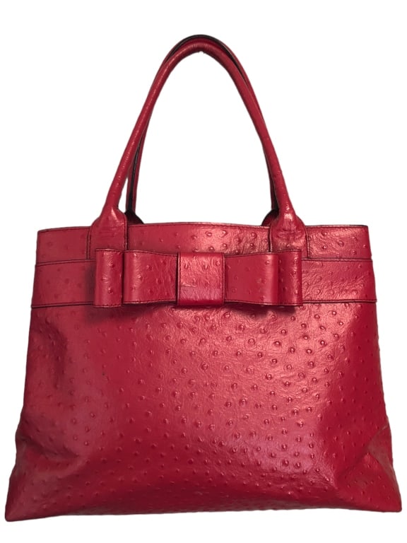 KATE SPADE CHARM CITY OSTRICH LEATHER HANDBAG (1 of 7)