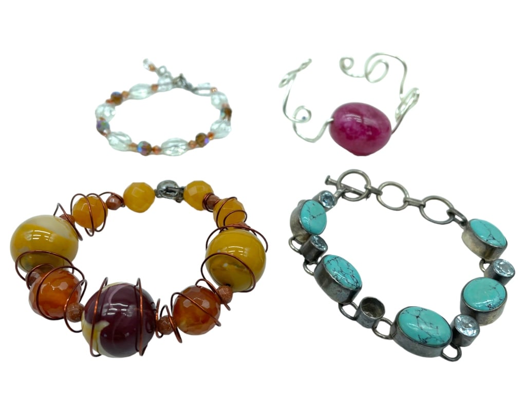 HAND CRAFTED SEMI-PRECIOUS STONE BRACELETS (4) (1 of 3)
