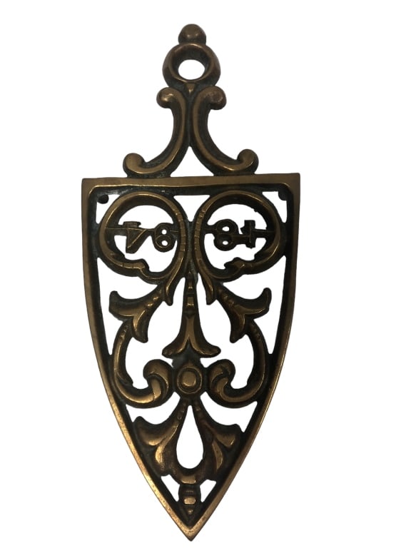 WINTON ANTIQUE ENGLISH BRASS DOOR KNOCKER c.1894 (1 of 3)