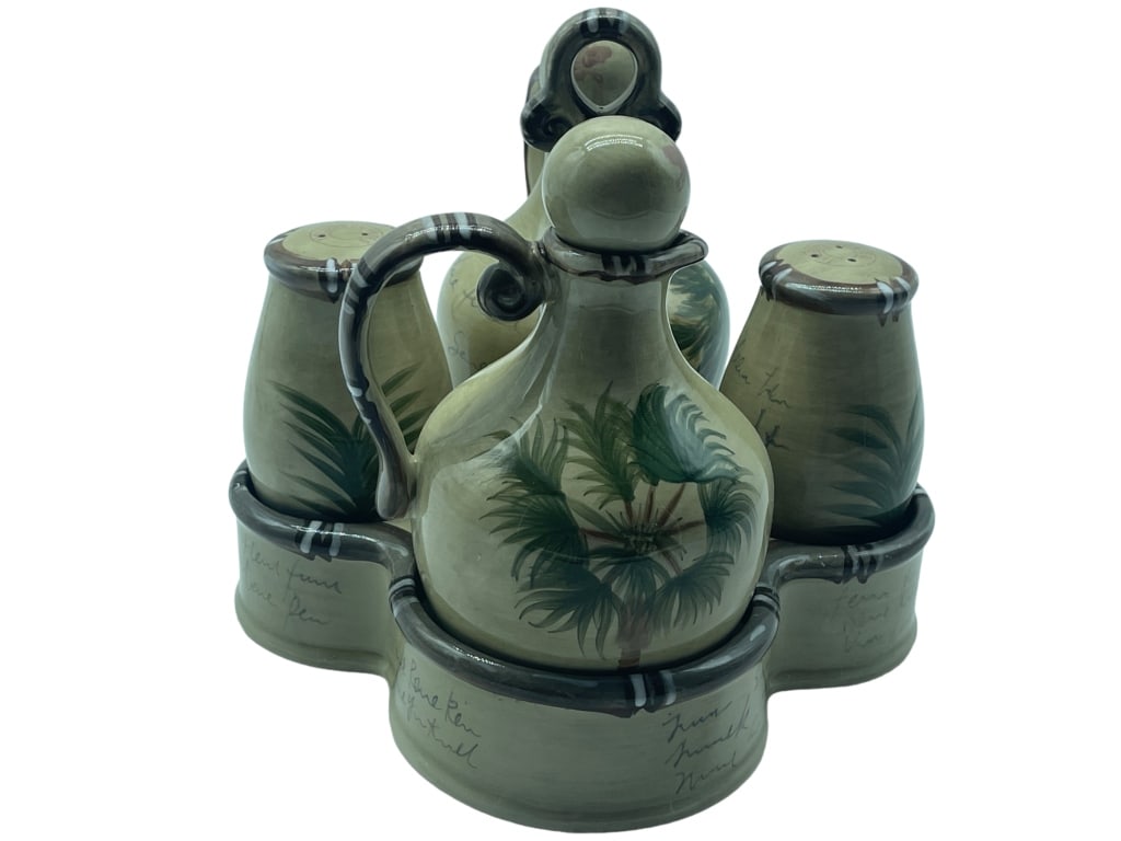 TOMMY BAHAMA STYLE PALM TREE CONDIMENT SET (1 of 2)