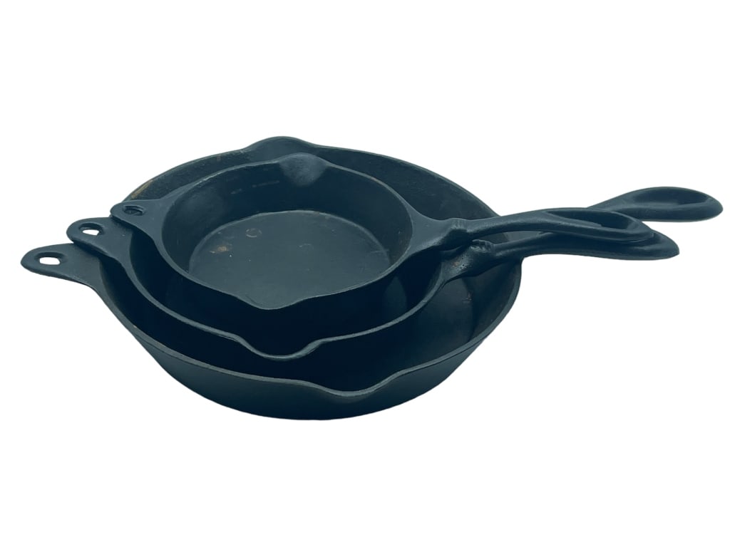 SET OF 3 TOOLS OF THE TRADE CAST IRON PANS (1 of 3)