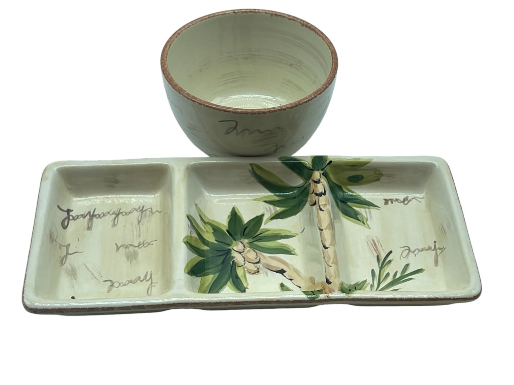 VINTAGE CERAMIC TOMMY BAHAMA STYLE APPETIZER TRAY (1 of 1)
