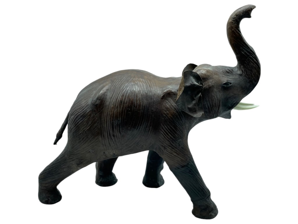 DIMITRI OMERSA STYLE LEATHER WRAPPED ELEPHANT 28" (1 of 7)