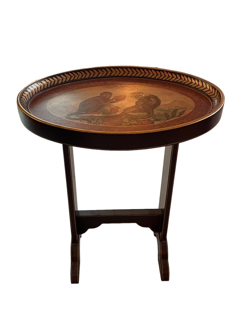 VINTAGE CHINOISERIE MONKEY TABLE 24" (1 of 3)