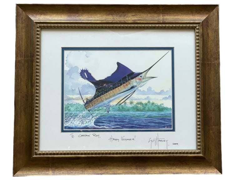SIGNED GUY HARVEY BLUE MARLIN PRINT 18" (1 of 5)