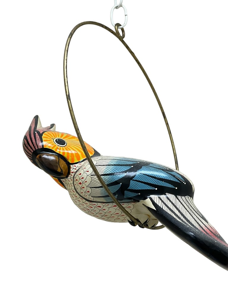 VINTAGE CERAMIC HANGING PARROT 12" (1 of 3)