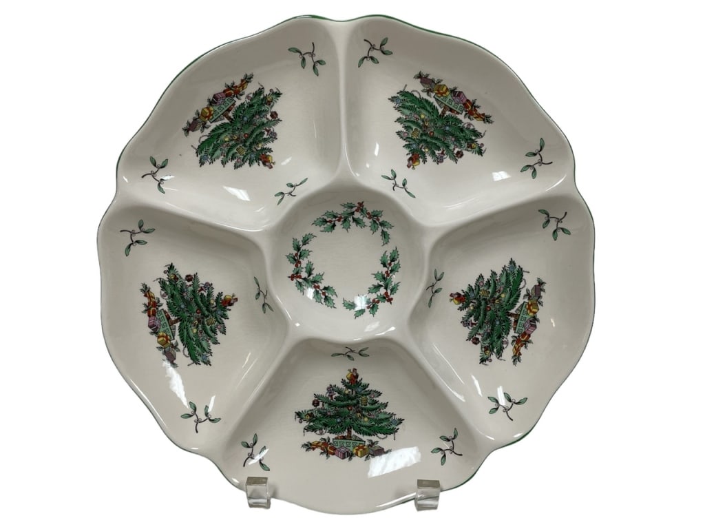 SPODE CHRISTMAS TREE CRUDITE SERVING PLATTER 11" (1 of 5)