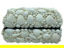 VTG WHITE WASHED SEASHELL JEWELRY BOX 10"