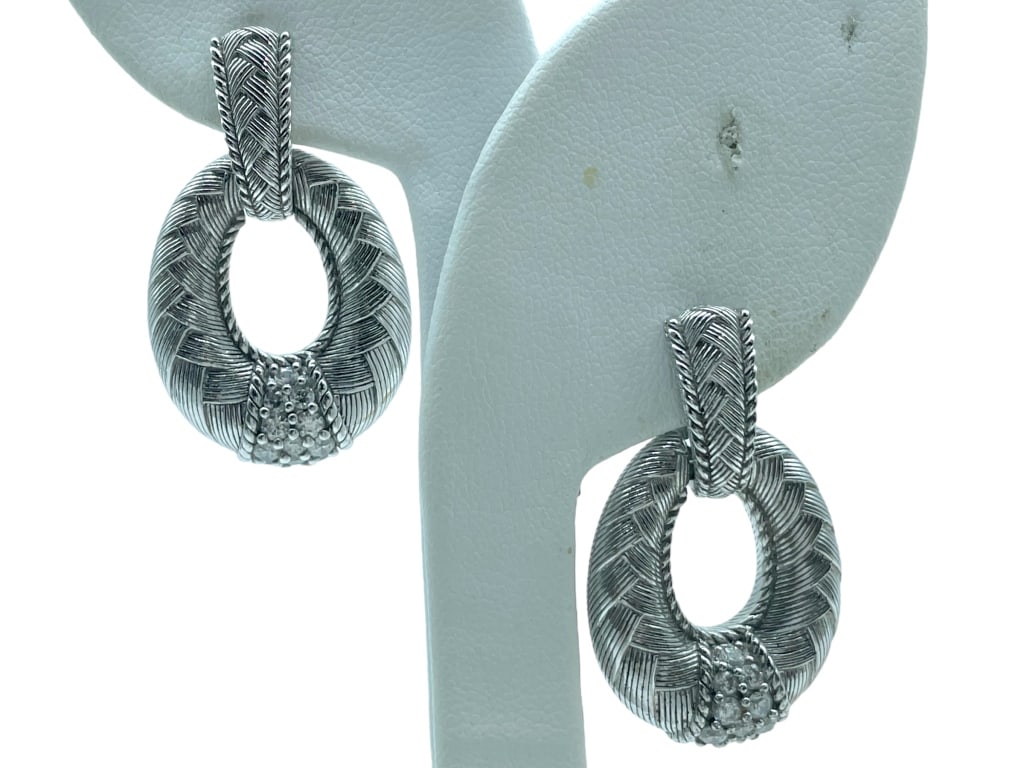 JUDITH RIPKA STERLING SILVER EARRINGS 1.5" (1 of 4)