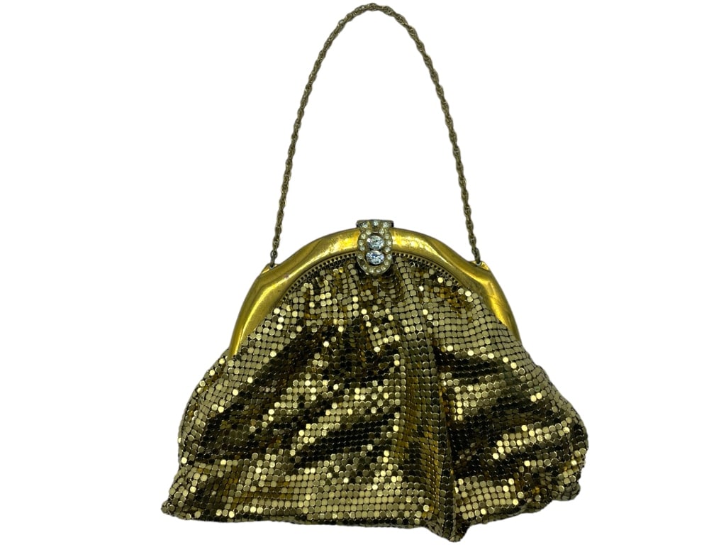 VTG WHITING & DAVIS MESH CLUTCH HANDBAG WITH STRAP (1 of 5)