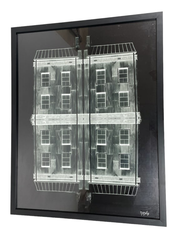 DOUBLE EXPOSURE BLACK AND WHITE PHOTO PRINT 30" (1 of 4)