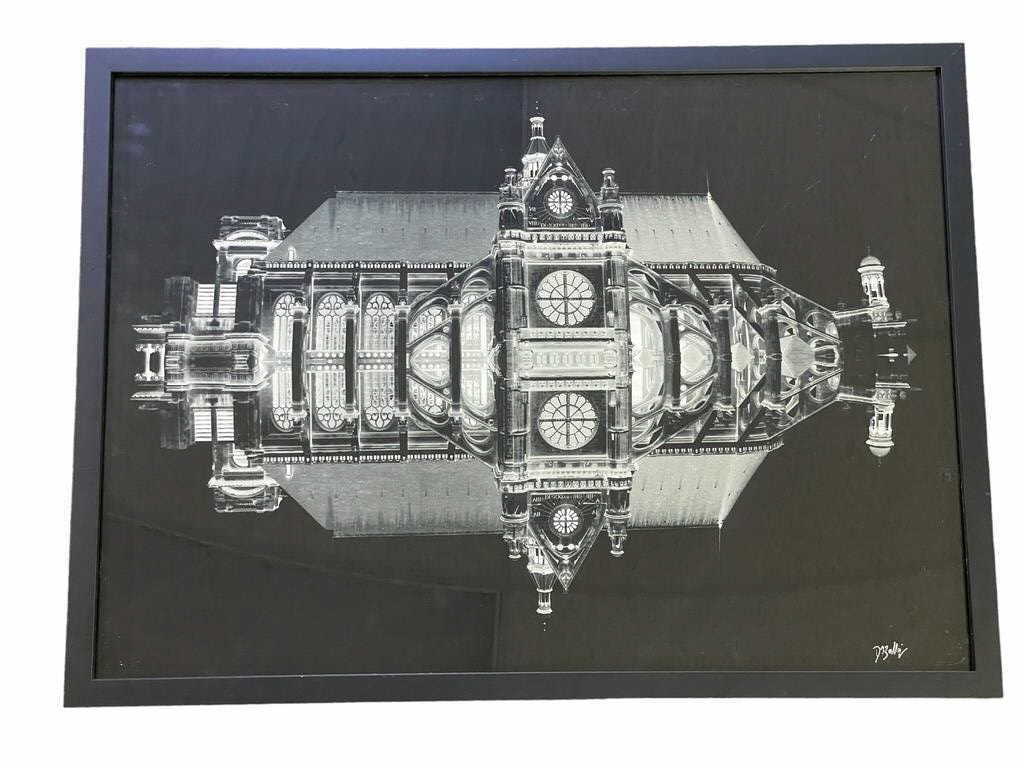 DOUBLE EXPOSURE BLACK AND WHITE PHOTO PRINT 30" (1 of 3)