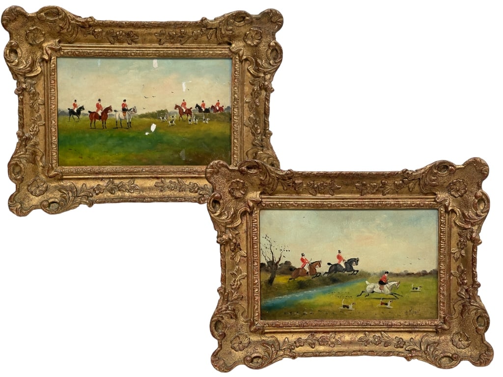 PHILLIP H. RIDEOUT EQUESTRIAN OIL PAINTINGS 19" (1 of 6)