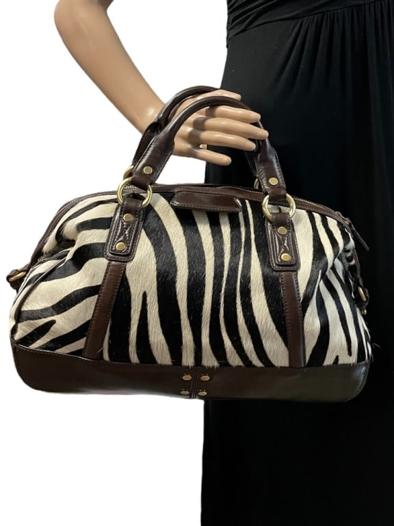COLE HAAN ZEBRA PRINT COW HIDE LEATHER HANDBAG (1 of 13)
