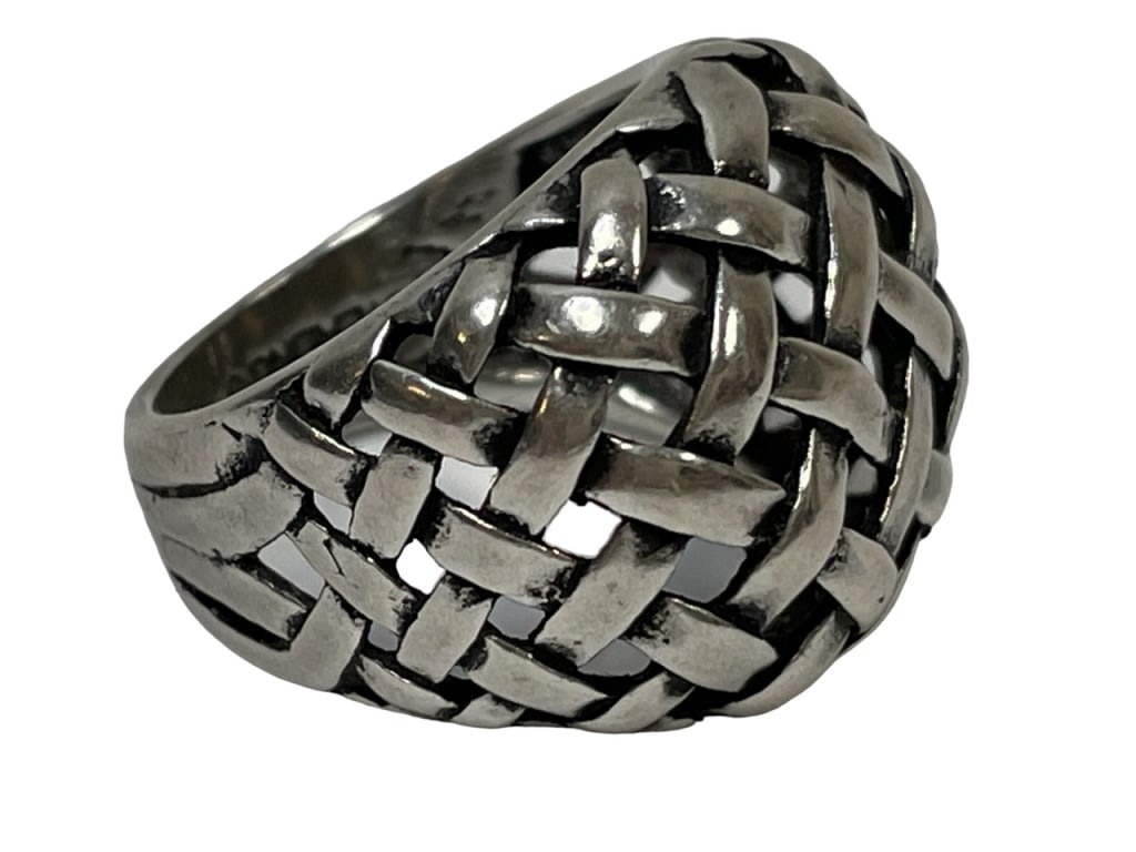 VTG NATIVE AMERICAN WOVEN STERLING SILVER RING (1 of 8)