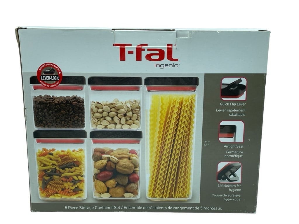 NEW!  5 PC T-FAL INGENIO STORAGE CANNISTER SET (1 of 2)