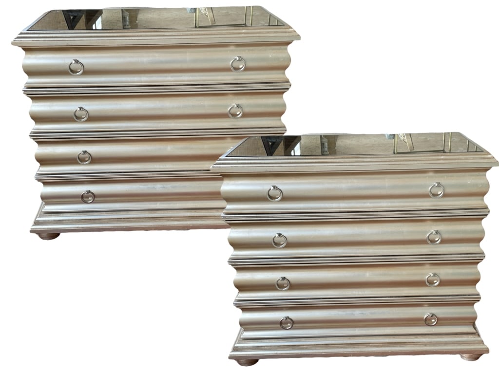 CHADDOCK METALLIC NIGHTSTAND DRESSERS 34" (1 of 6)