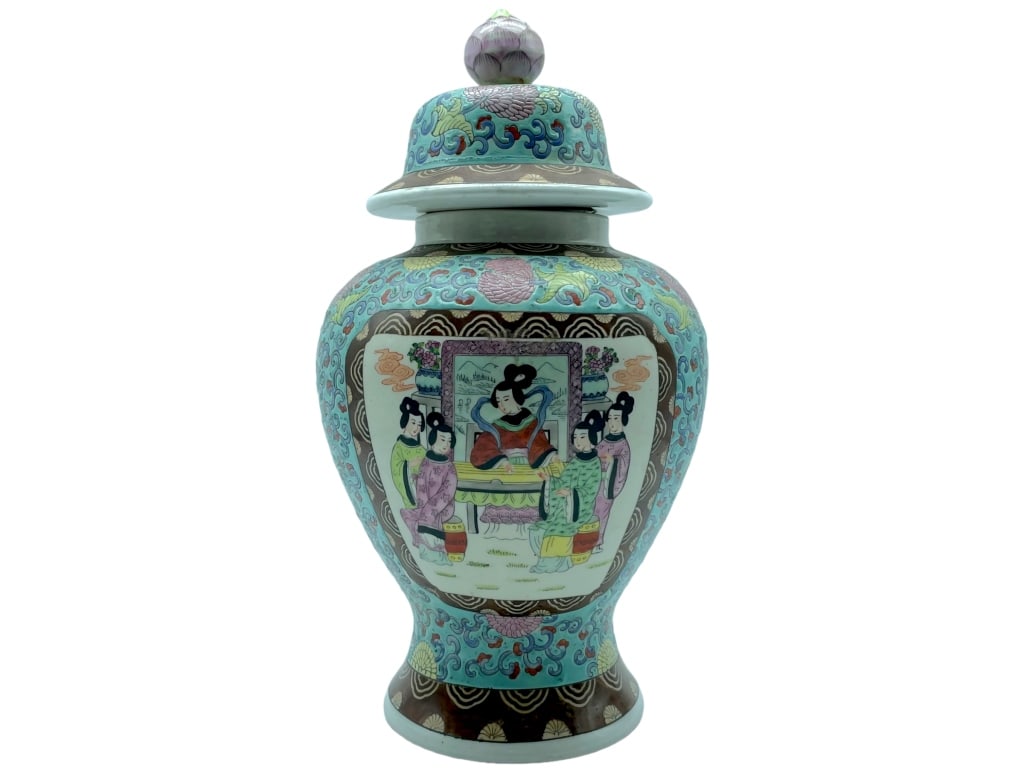 FAMILLE ROSE STYLE LIDDED PORCELAIN URN (1 of 5)