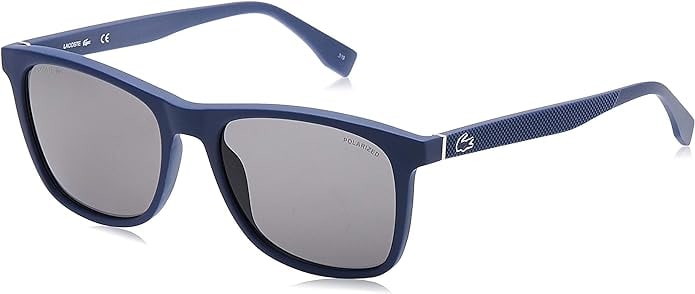 LACOSTE PETITE PIQUE MATTE DARK BLUE SUNGLASSES: LACOSTE PETITE PIQUE MATTE DARK BLUE SQUARE SUNGLASSESBrand new.Classic soft square shape.Features acetate frame construction in a dark blue finish with white piping. Temples are textured in the ?peti