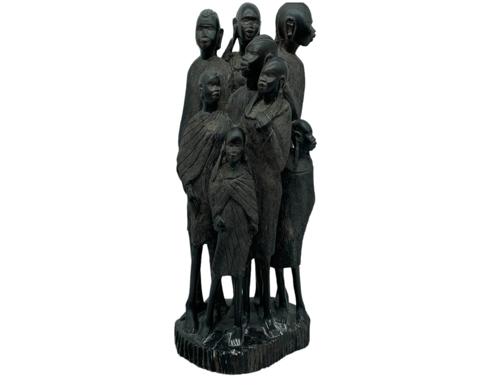 ANTIQUE MAASAI AFRICAN WOOD FIGURE SCULPTURE 18" (1 of 6)