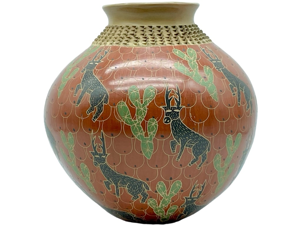 AFTER MATA ORTIZ SIGNED CERAMIC ART POTTERY VASE (1 of 8)