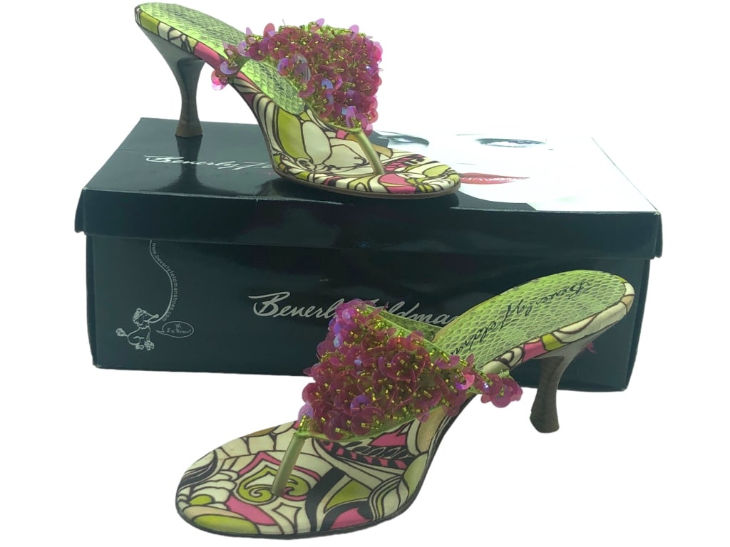 BEVERLY FELDMAN FLORAL HEELS SIZE 8.5 (1 of 4)