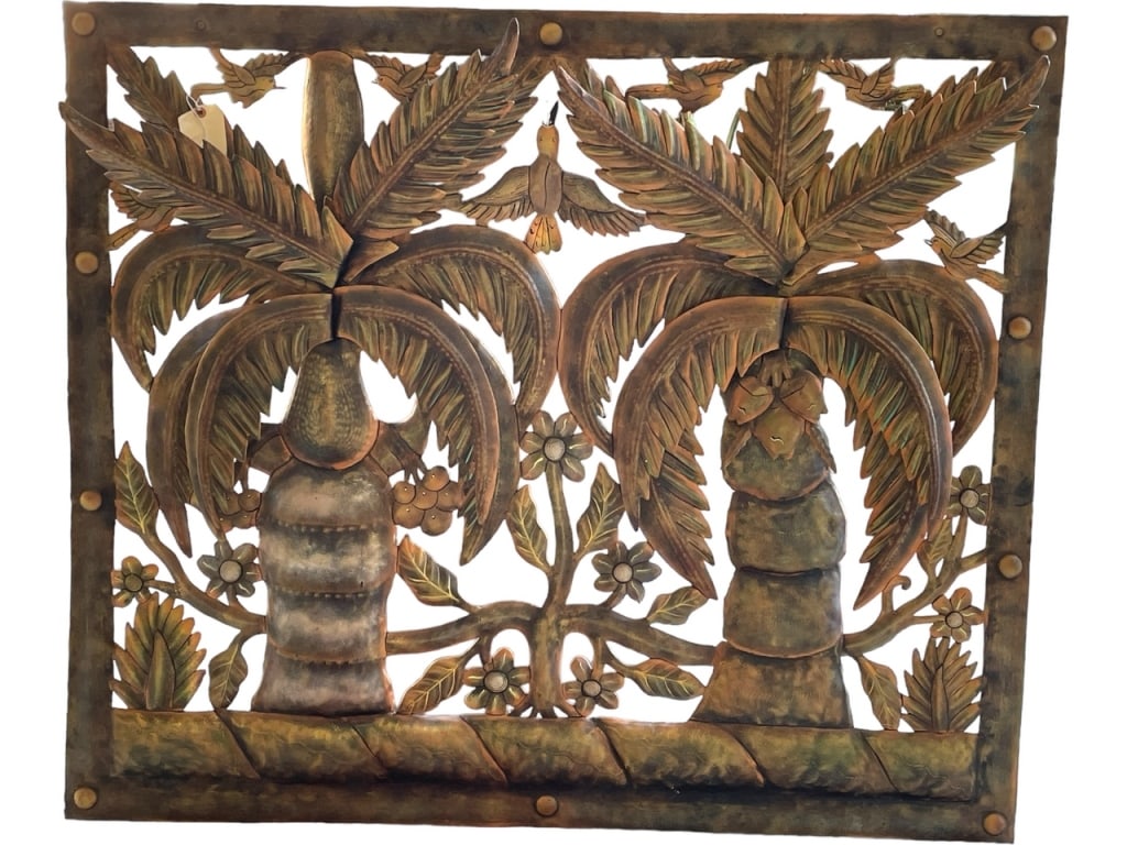 LARGE METAL PALM TREE PALM  FROND WALL ART 47" (1 of 5)